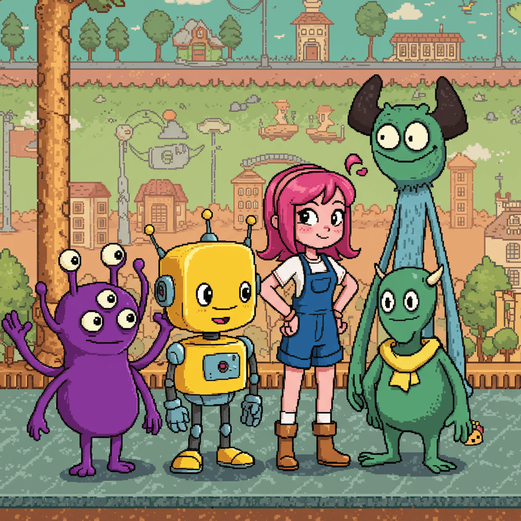 Retro Pixel Art animation style